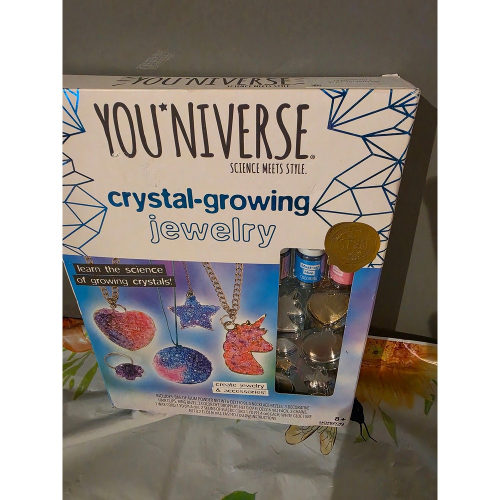 YOUniverse Crystal Growing Jewelry STEM Science Kit Ages 8+ DIY Accessories